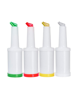 Set of 4 Color Bar Juice Pourers 32 oz